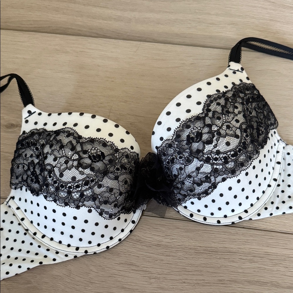 Victoria's Secret Black and White Polka Dot Bra